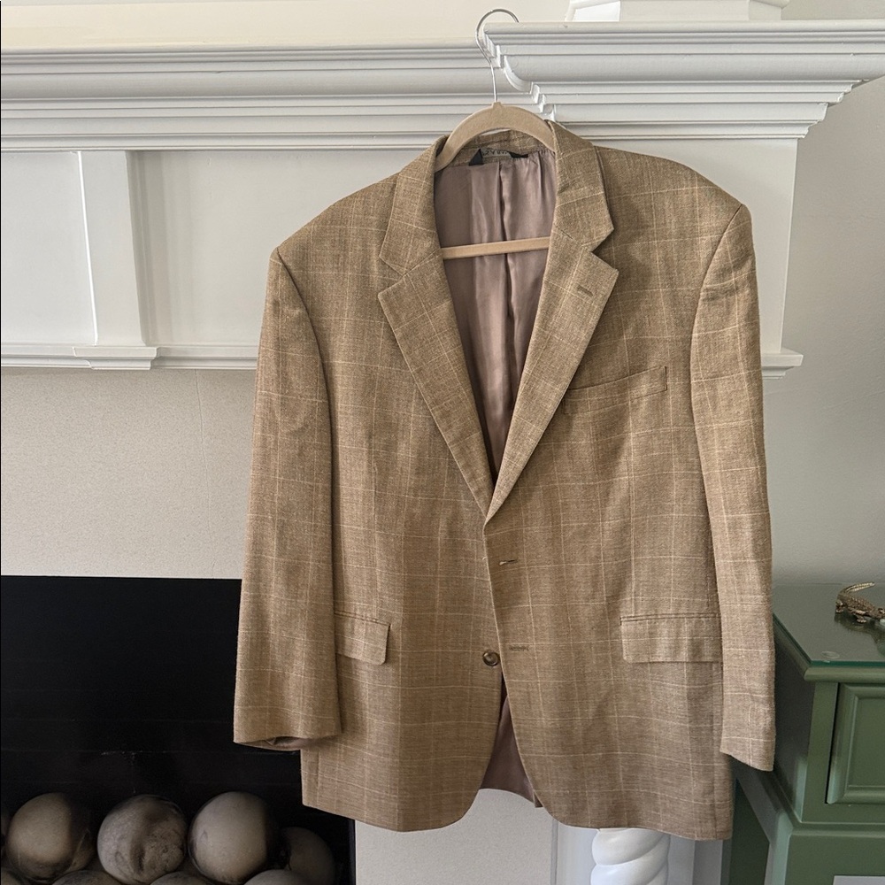 Jos. A. Bank Tan Checkered Blazer
